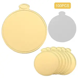 Disposable Cake Paper Plates Pad 100pcs Round Cake Dessert Display Tray Pastry Decorative Kit Baking Utensils for Home Kitchen Party Golden Elegance Eco Friendly Material