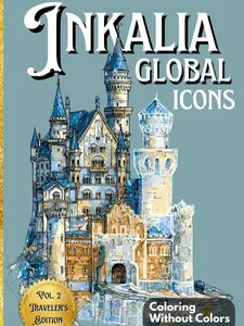 Inkalia: Global Icons – Reverse Ink Tracing Coloring Book for Adults & Teens: Trace 37 World Landmarks Using Just One Black Pen – A Travel-Sized ... Movement (Inkalia: Trace, Travel & Share)