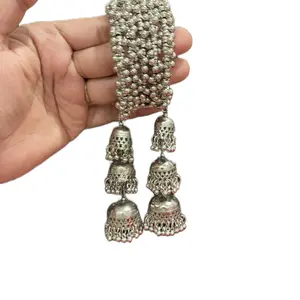 Traditional Indian Nepali Oxidized Silver Spiral Bangle with Hanging Latkan, Authentic Jewelry, Cultural Craftsmanship, Elegant Ethnic Fashion Accessory