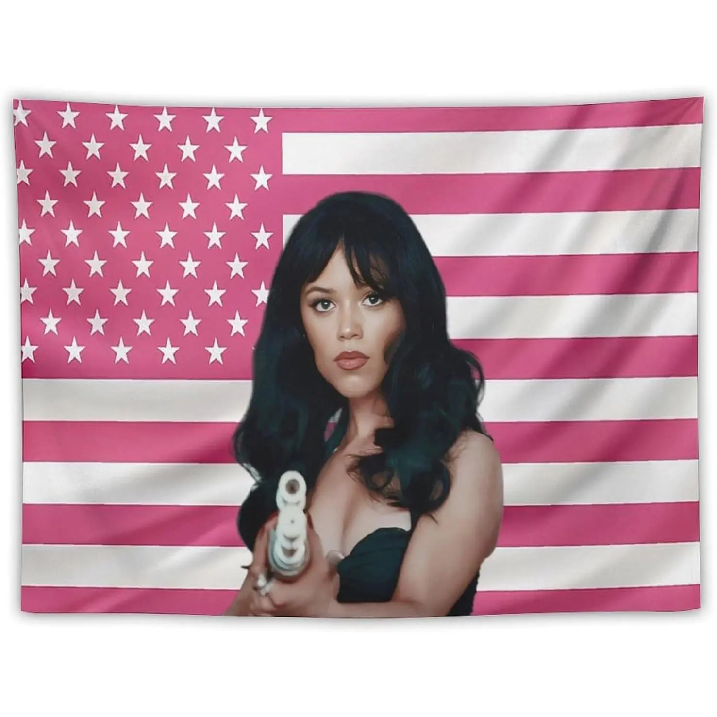 Jenna Ortega American Star Watercolour Glam Figure Print Linen-Cotton Wall Tapestry - 40x30in (102x76cm) Strong Durable Decorative Tapestry, Hand Wash Decoration Items for Dorms, Light, Multi-Size