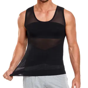 Mens Compression Shirt Body Shaper Slimming Undershirt Gynecomastia Abdomen Tummy Control Shapewear Tank Top Vest