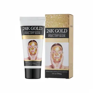 24K Gold Collagen Overnight Wrapping Face Mask – Hydrating & Firming Peel-Off Collagen Face Mask for Elasticity, Radiance & Smooth Skin – Suitable for All Skin Types(Gold facial mask + Facial cleansing tool set)