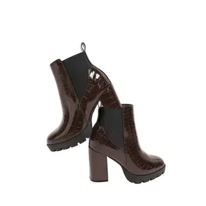 Foxy Faux Leather Croc Chelsea Boots