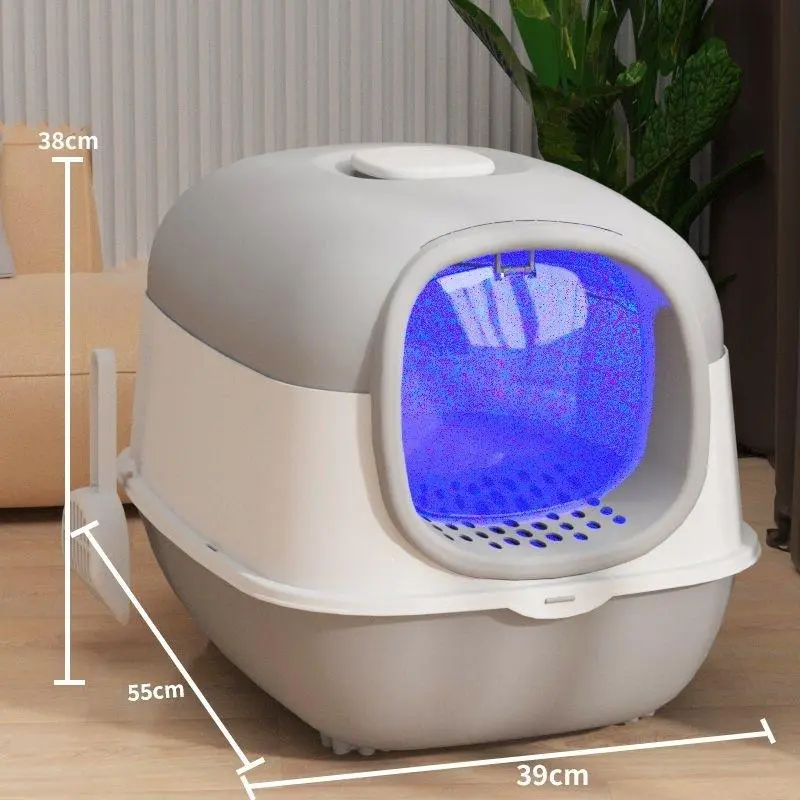 Extra-Large Modular Top-Entry Enclosed Cat Litter Box - Universal Fit Kitty Toilet with Modular Assembly, Quick-Release Design, Anti-Splash, Hygienic & Odor-Free, Spotless Easy-Clean Mess-Free Solution for Indoor Cats, Odour Control