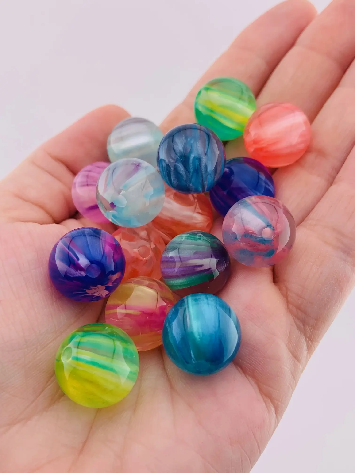 A1-Colored 15 Pack 16MM Beads for Crafting - Perfect for Pens & Keychain Bars, Bright Colors, Versatile for Jewelry & Charms