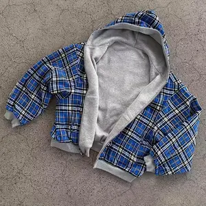 Y2K Retro Plaid Hoodie 90s 2000s Vintage Checkered Jacket Style Black White Beige Brown Tones Oversized Fit Machine Washable Casual Outerwear for All Season Layering Menswear Long Sleeve TopsGiftGift