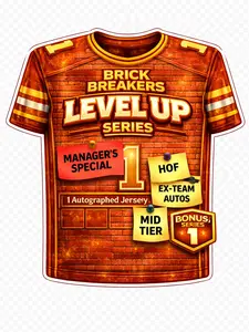 LEVEL UP BRICK BREAKER SERIES SIGNED JERSEY - PYT - OR SPORTS TRADING CARD