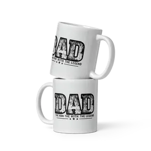 White Glossy Ceramic Mug - Microwave and Dishwasher Safe - Drinkware Coffee Tumbler Printed