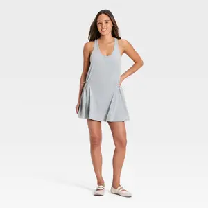 Women's Washed Jersey Active Dress - JoyLab Heathered Gray XXL