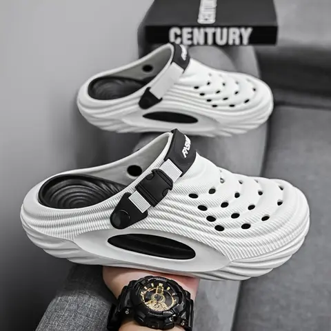 Men's Breathable Anti-Slip Thick Sole Slippers, Soft Non Slip, Eva Wrapped Head Soft Bottom, Indoor and Outdoor Use, All-Season Universal Fit