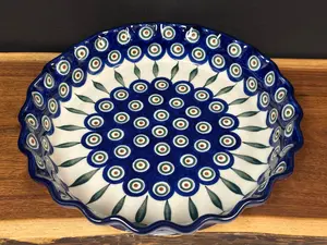 Pie Plate, Fluted 10" - Peacock