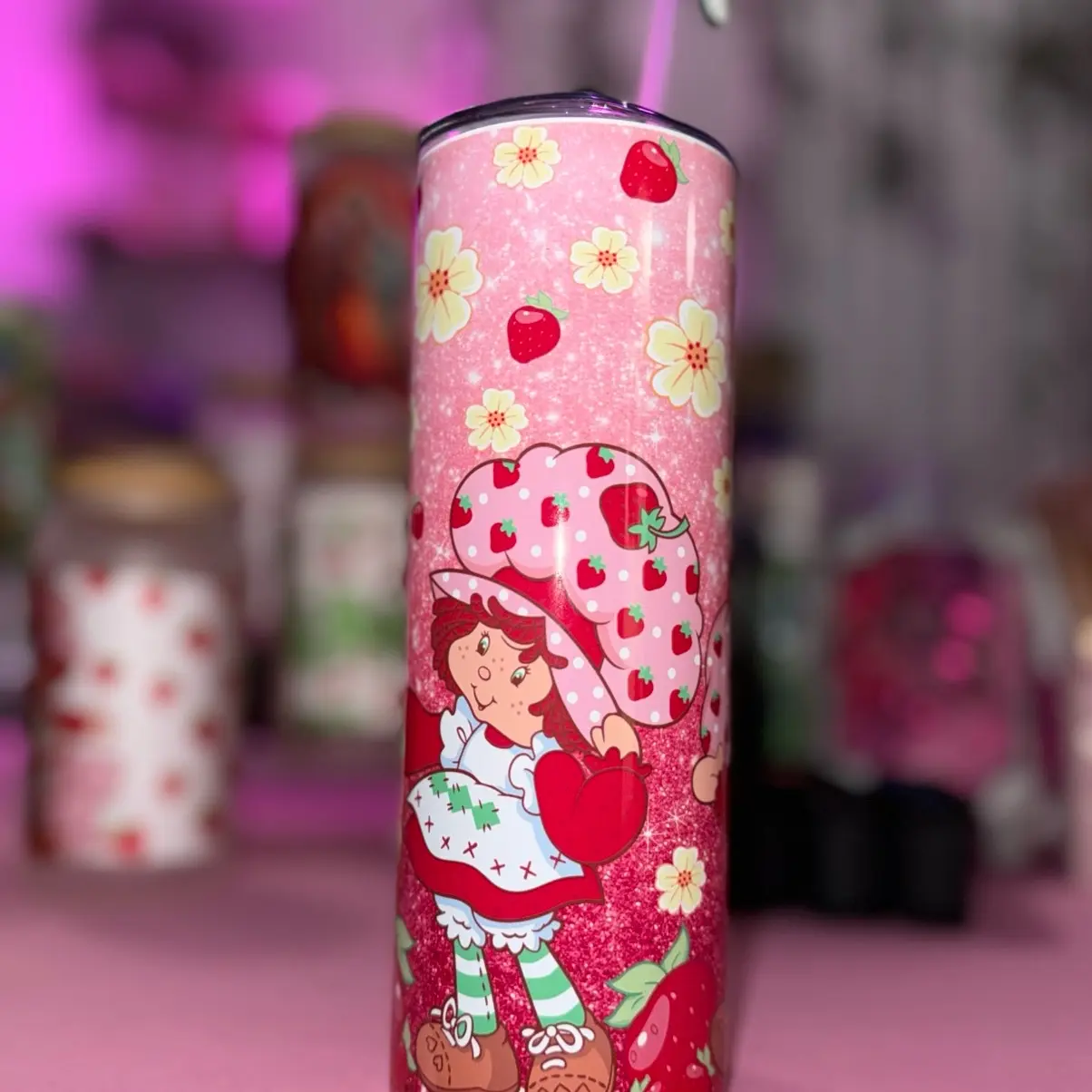 20oz Strawberry Shortcake Tumbler - Perfect for Your Beverage Needs - Drinkware, Bottle