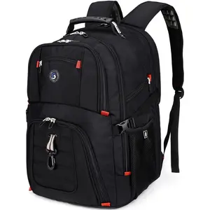 50L Travel Laptop Backpack with combination lock, College Backpack Airline Approved Business Work Bag Fit 17 Inch Laptops for Men Women,Black