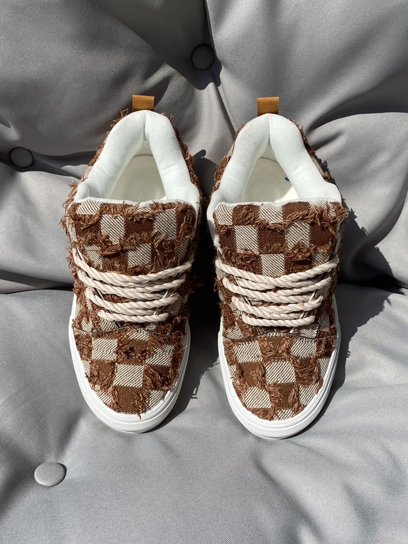 Unisex Low Top Canvas Shoes, Classic Plaid Design, Anti-Slip Wear-Resistant Sole, Casual Fashion Sneakers, Walking Shoes for All Seasons, Sneaker Trainer, Casual Trainers