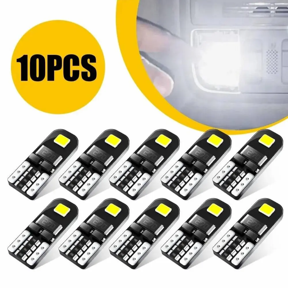 2/10Pcs T10 LED Canbus Bulbs, Error-Free 194 168 501 Replacement, Durable & Bright Lighting Solution for Cars, 12V 6000k Cool White, Led Car Lights