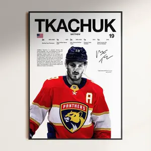 Matthew Tkachuk Poster, Florida Panthers Wall Print, NHL Hockey Print,  Hockey Fan Gift, Sports Decor, Hockey Room Print
