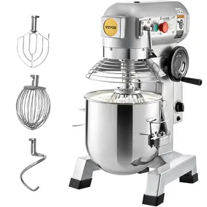 【Summervibes】VEVOR Commercial Food Mixer,  15Qt Commercial Mixer with Timing Function, 500W Stainless Steel Bowl Heavy Duty Electric Food Mixer Commercial with 3 Speeds Adjustable 113/184/341 RPM, Dough Hook Whisk