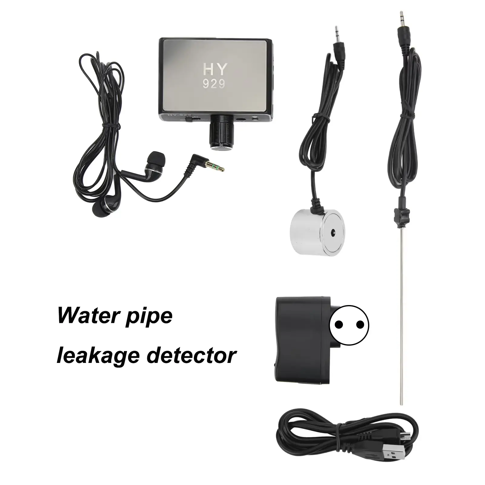 Underground Water Pipe Leakage Detector Enhanced High Strength Sound Intensifier for Site Construction，Pipeline leak detector, enhanced high-strength enhancer, USB plug-in version, used for site construction