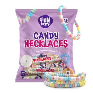 Funtasty Candy Necklaces - Party Favors - Fruit Flavors, Individually Wrapped, Stretchable, 21-Ounce Bag (28 Count)
