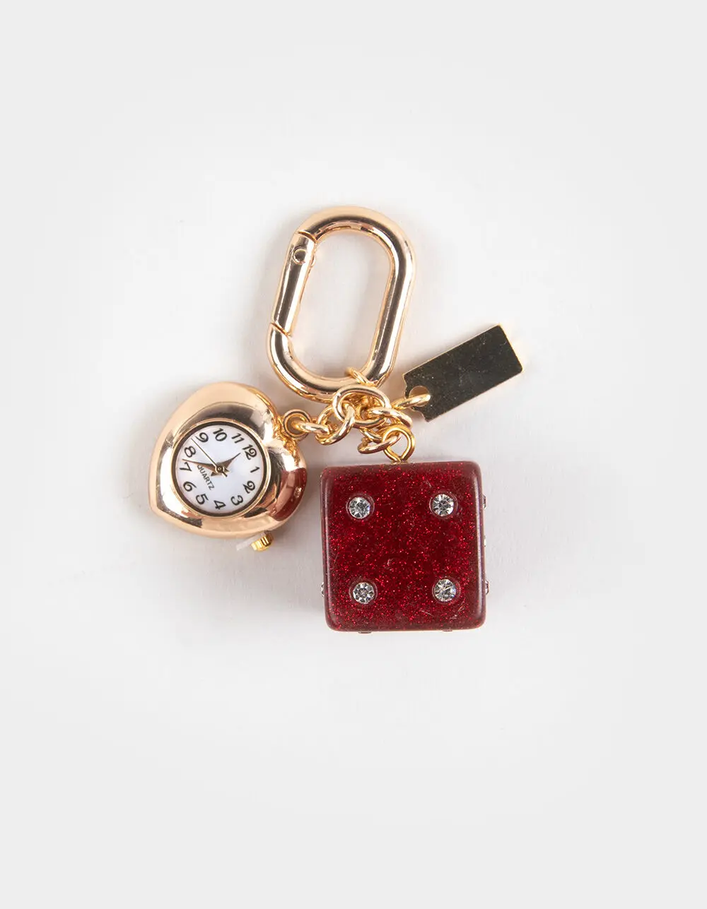 FULL TILT Red Dice Watch Bag Charm, Gold