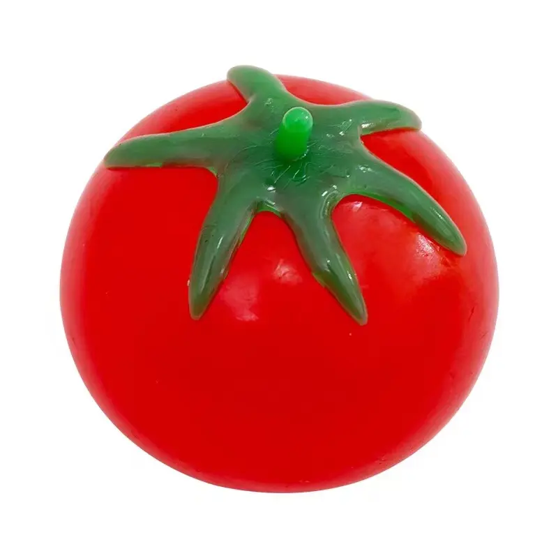 Portable Tomato Shaped Squeeze Squishy Toy - Cute Water Filled Fidget Toy for Goodie Bags, Classroom Prizes & Stress Management
