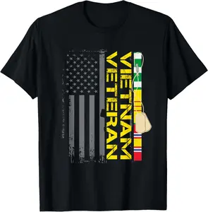 Vietnam Veteran US Flag T shirt Gift | Vietnam War Vet Tee Summer Casual Shortsleeve Cotton T-Shirt