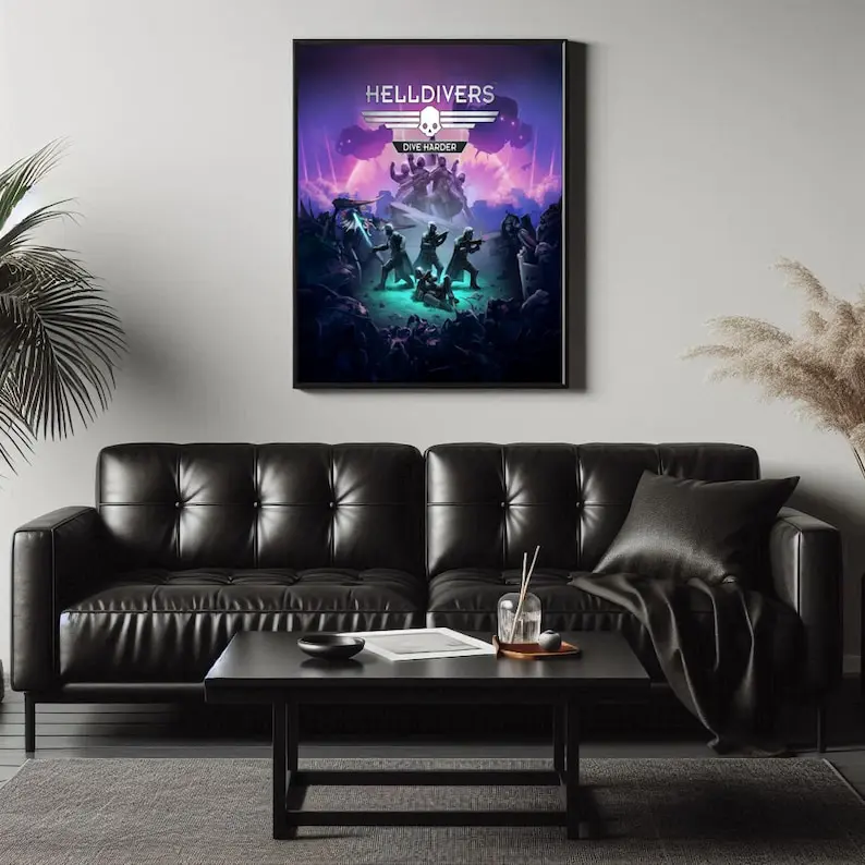 HELLDIVERS: A New Hell Art Poster Unframed, Game Art, Gamer Gift