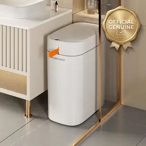 Joybos Auto-suction Vacuum Induction Trash Can, Slim Narrow Space-Saving Waterproof Garbage Bin for Bathroom Office Kitchen Bedroom, Nordic Style (Without cable/battery)