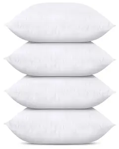 Throw Pillows (Set of 4, White), Pillows for Sofa, Bed and Couch Decorative Stuffer Pillows