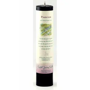 Protection Reiki Charged Pillar Candle Crystal Journey 7in