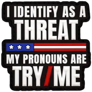 Try Me Patch PVC Morale Patch for Backpack - Funny Meme Details - Hook Backed Military Gear Accessory