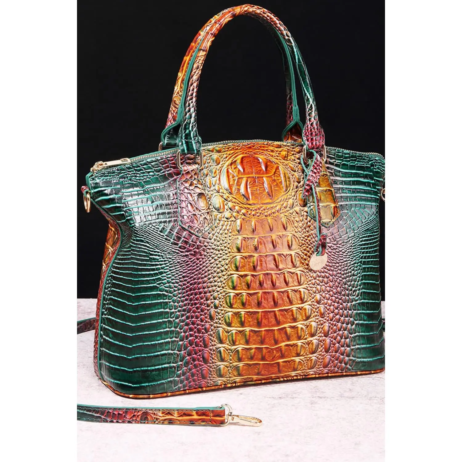 Gradient PU Leather Handbag