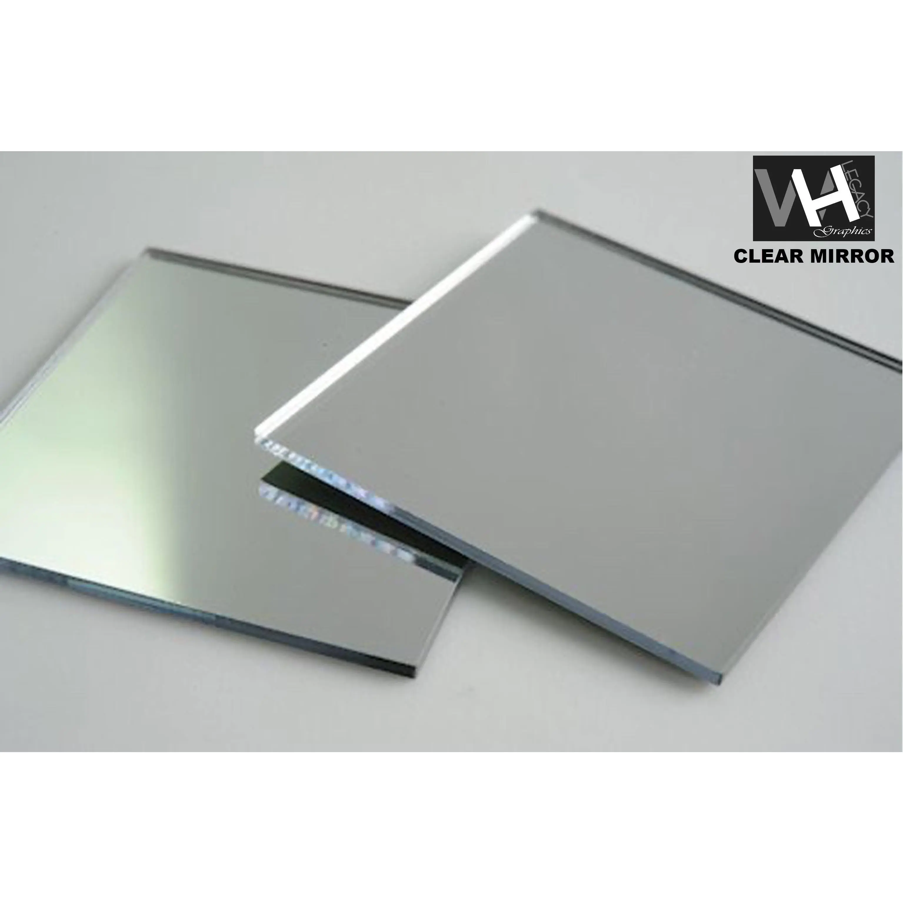 Clear Mirror Blank Mirrored Acrylic License Plate - 6 IN X 12 IN