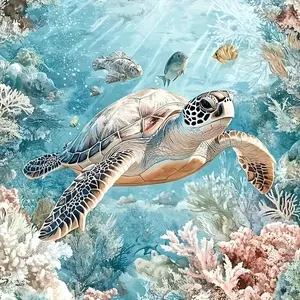 DIY 5D Diamond Painting Kit Turtle Theme Full Drill Mosaic Craft, Home Wall Decor Gift, Perfect for DIY Crafts and Art Projects