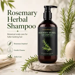 AuroraBloom Rosemary Herbal Shampoo for Fuller-Looking Hair, Scalp Care, Oil Control & Daily Cleansing, Botanical Shampoo for Men & Women, 10.14 fl oz