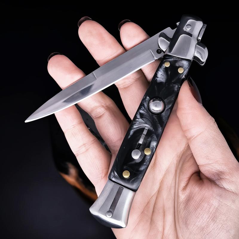 9-inch AKC men's folding knife, EDC pocket knife, sharp blade, comfortable handle, suitable for hiking, outdoor camping, fishing, etc., men's holiday gift