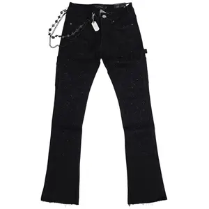 MAX KROME MEN'S FLARE FASHION JEANS KR-3049 BLACK