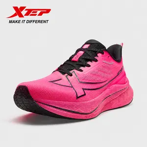 XTEP 2000km 3.0 Men's Running Shoes, Fluorescent Charm Red/Black,Breathable Training Sneakers with ACE Midsole Comfort for Jogging & Marathon
