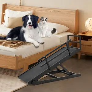 Lilypelle Dog Ramp, Adjustable Folding Pet Ramp for Bed, Couch,SUV - High Traction Portable Rubber Paw Ramps,Great for Small & Large Old Dogs & Cats, Supports up to 200 lbs