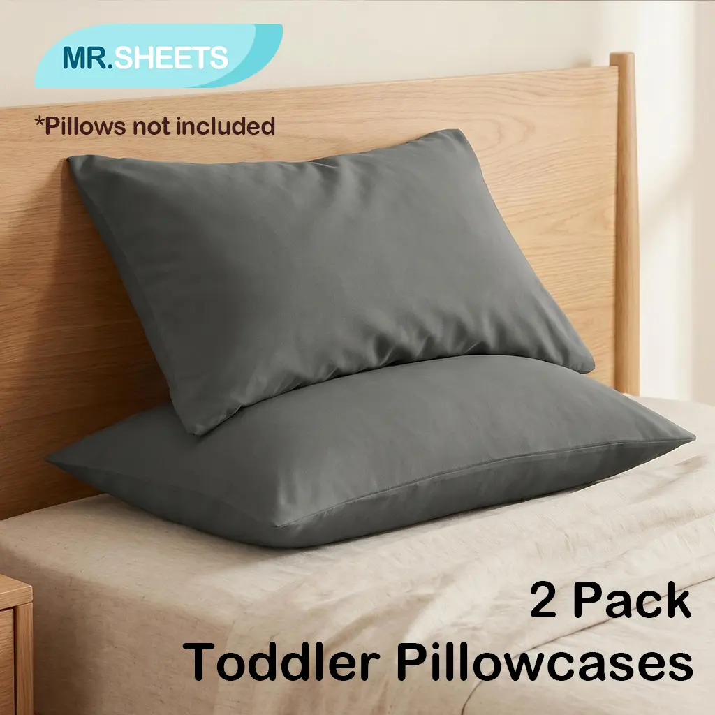 NTBAY 2-Pack 13" x 18" Zippered Toddler Pillowcases, 100% Brushed Microfiber, Ultra Soft Hypoallergenic, Wrinkle Resistant, Fade Resistant, Machine Washable, Cold Wash Safe, Oeko-Tex Certified, Ideal for Kids Travel Bedding & Baby Showers, Neutral Design