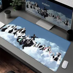 Bleach Anime Anti-Scratch Mouse Pad, Black and White Manga Gaming Desk Mat with Spill-Resistant Surface, Anti-Slip Rubber Base, Extended Keyboard Mousepad for Gifting, Anti-Scratch Mouse Pads