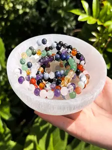 Handcrafted Natural Stone Carved Bowl, Select Selenium Crystal Natural Crystals for Witchcraft & Energy Healing, Unique Summer Kitchen Decor Accessory