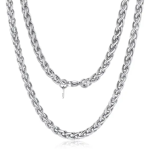 PROSTEEL Wheat Chain Necklace Stainless Steel Width 3mm/6mm Length 18-30 inches Pendant Accessories Unisex For Men Women Black Friday with Gift Box Summervibe