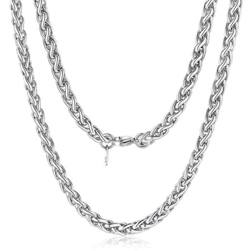 PROSTEEL Wheat Chain Necklace Stainless Steel Width 3mm/6mm Length 18-30 inches Pendant Accessories Unisex For Men Women Black Friday with Gift Box Summervibe