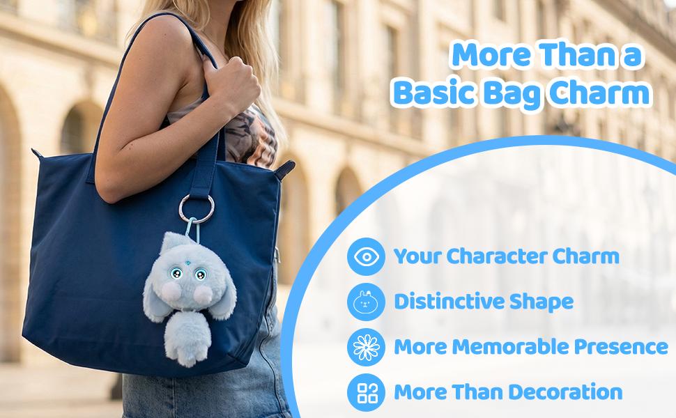 OKIVIVI Bree AI Plush Toys, Bag Charm, Blue Interactive Plush Toy with Voice Chat, Cute Everyday Bag Accessory, Fun AI Toy Gift for Girls, AI Toys For Kids