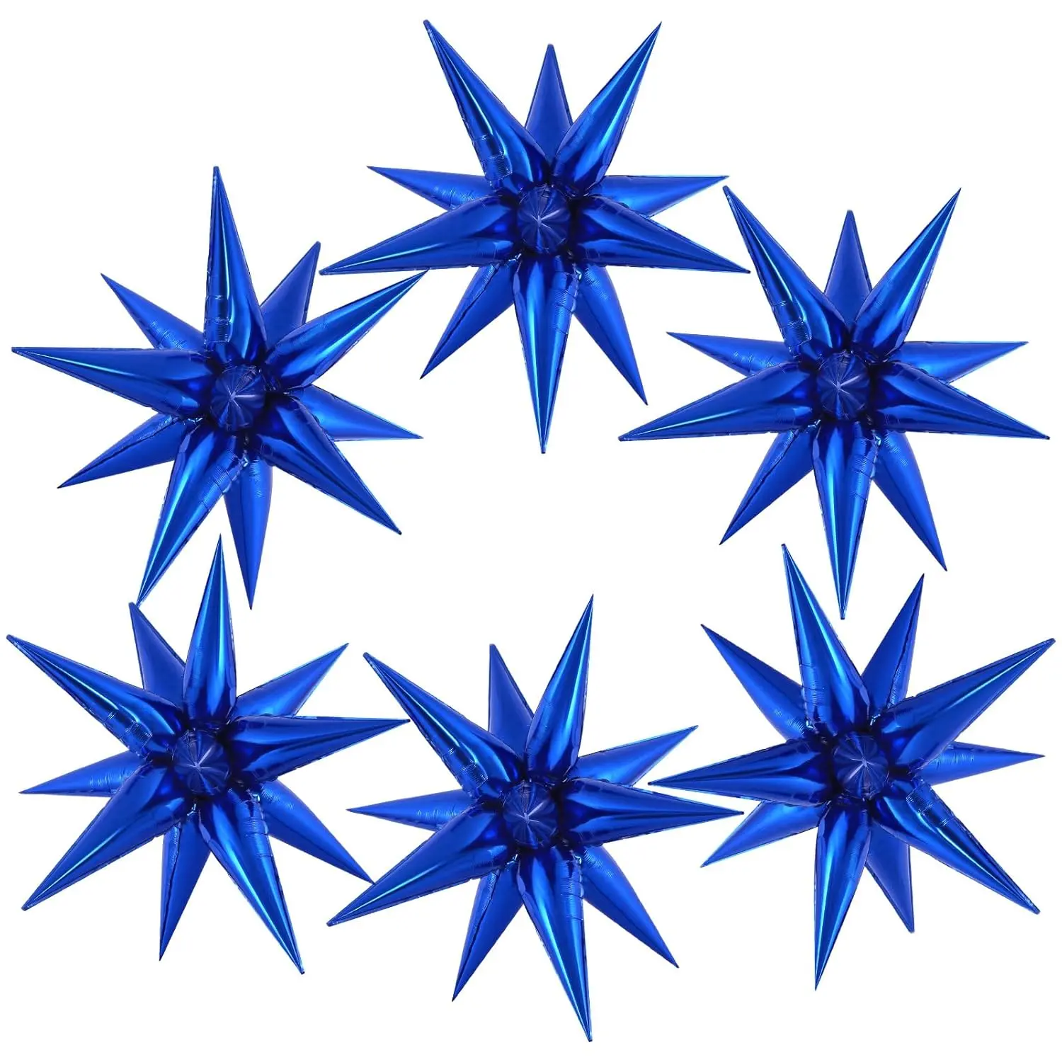 Blue Starburst Foil Balloons Set for Party Arches Graduation and Wedding Backdrops