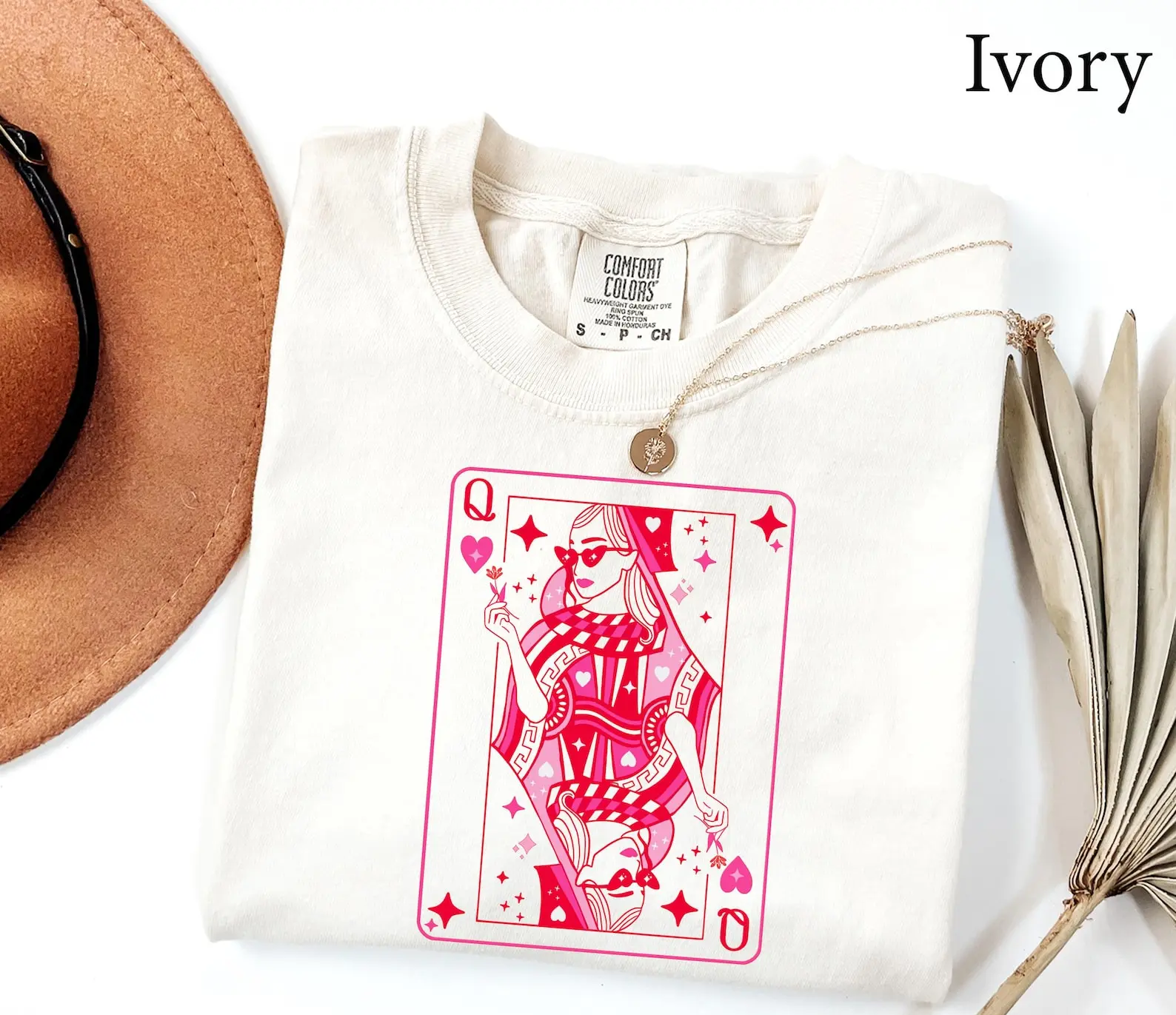 Comfort Colors Queen of Hearts T- Shirt, Womens Valentines Day Shirt, Queen Playing Card Shirt, Deck of card Shirt, Funny Valentines Day Gift
