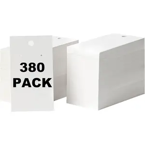 380 Pack Earring Cards - Earring Display Cards - Display Earring Card - Custom Earring Cards For Earring Display - Hanging Earrings - Bulk Earring Cards - 2 x 3.5 Inches - White (Pack of 380)