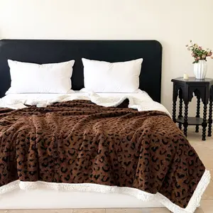 Leopard Print Blanket, Soft Warm Cozy Bed Throw, Fashionable Bedroom Accessory, Multiple Sizes Available, Unique Holiday Gift Idea