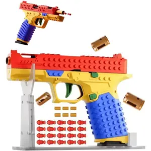 Tactical DIY Building Block Handle Set, Funny DIY Building Blocks Kit with Display Stand for Adults, Creative Construction Grip Kit